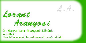 lorant aranyosi business card